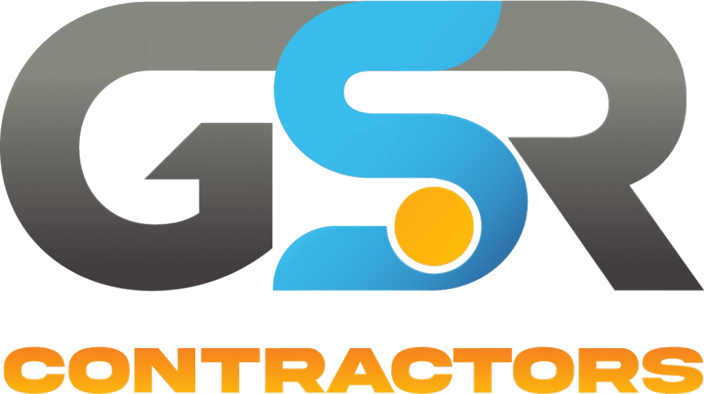 GSR Contractors official company logo featuring blue, grey, and orange branding graphics.